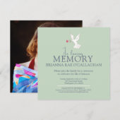 In liefdevolle herinnering duif rode roos foto beg kaart (Voorkant / Achterkant)