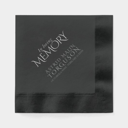 In liefdevolle herinnering eenvoudige duif aangepa folie servetten (Voorkant)