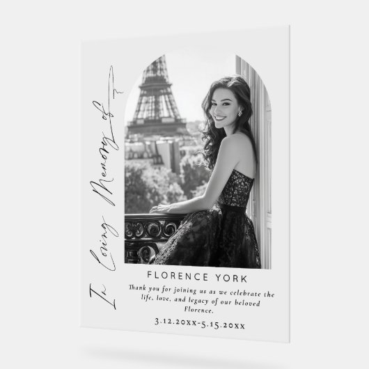 In Liefdevolle herinnering eenvoudige Memorial beg Acryl Bord (Hoek)