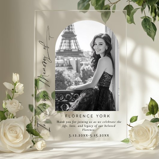 In Liefdevolle herinnering eenvoudige Memorial beg Acryl Bord