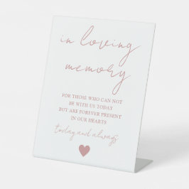 In liefdevolle herinnering Elegant schrift Stof Ro Reclamebord Met Voetstuk