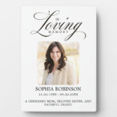 In liefdevolle herinnering Elegant Script Memorial Fotoplaat (voorkant)