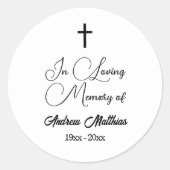 In liefdevolle herinnering elegante begrafenis ronde sticker (Voorkant)