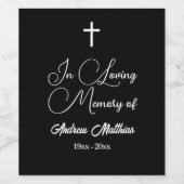 In liefdevolle herinnering elegante begrafenis wijn etiket (Enkel label)