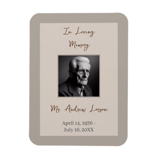 In liefdevolle herinnering elegante begrafenismonu magneet (Verticaal)