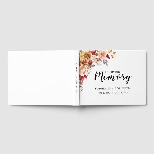 In liefdevolle herinnering elegante bloemenbegrafe gastenboek (Volledig)