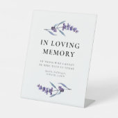 In liefdevolle herinnering elegante bloemenlavende reclamebord met voetstuk (Voorkant)