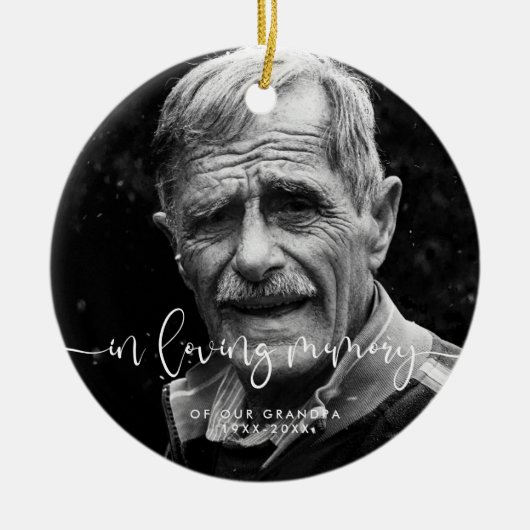 In liefdevolle herinnering Elegante Herdenking Fot Keramisch Ornament (Voorkant)