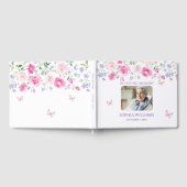 In liefdevolle herinnering felroze wilde bloemen gastenboek (Volledig)