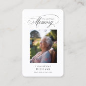 "In liefdevolle herinnering" Foto Begrafenis Gebed Visitekaartje (Voorkant)