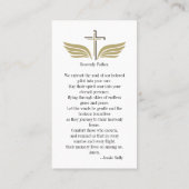 In liefdevolle herinnering Foto Begrafenis Gebed Visitekaartje (Achterkant)