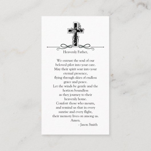 In liefdevolle herinnering Foto Begrafenis Gebed Visitekaartje (Achterkant)