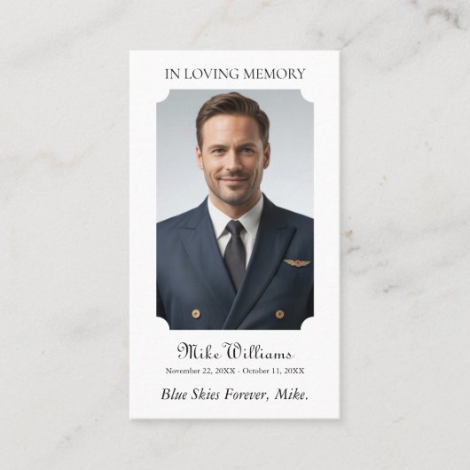 In liefdevolle herinnering Foto Begrafenis Gebed Visitekaartje (Voorkant)