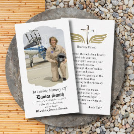 In liefdevolle herinnering Foto Begrafenis Gebed Visitekaartje