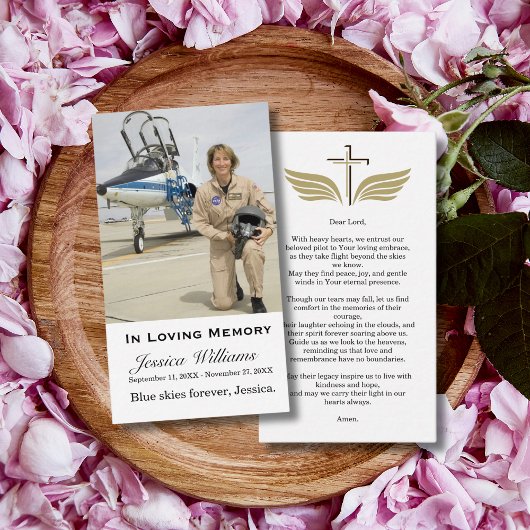 In liefdevolle herinnering Foto Begrafenis Gebed Visitekaartje