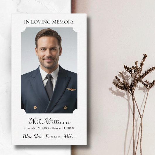 In liefdevolle herinnering Foto Begrafenis Gebed Visitekaartje