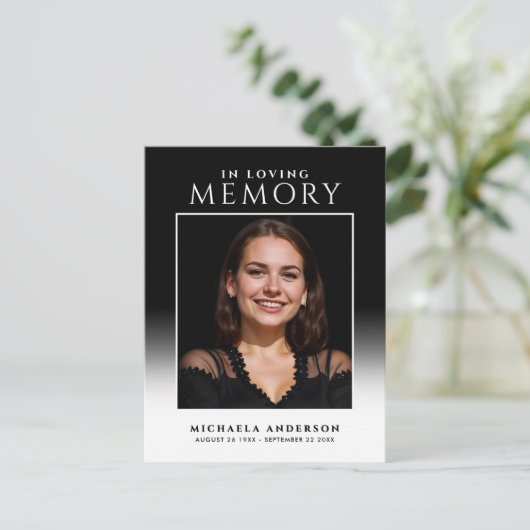 In liefdevolle herinnering Foto begrafenis / geden Briefkaart (Staand voorkant)