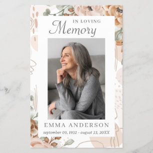 In liefdevolle herinnering   Foto begrafenisgebed Flyer