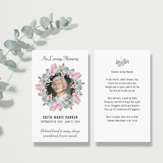 In liefdevolle herinnering Foto Floral Memorial Pr Visitekaartje