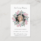 In liefdevolle herinnering Foto Floral Memorial Pr Visitekaartje (Voorkant)