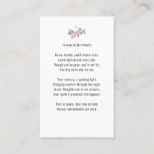 In liefdevolle herinnering Foto Floral Memorial Pr Visitekaartje (Achterkant)