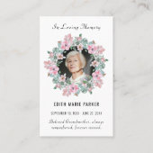 In liefdevolle herinnering Foto Floral Memorial Pr Visitekaartje (Voorkant)