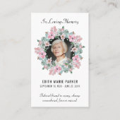 In liefdevolle herinnering Foto Floral Memorial Pr Visitekaartje (Voorkant)