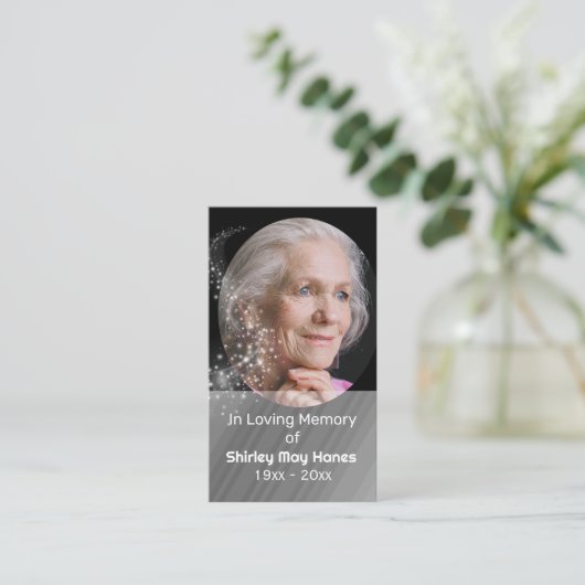 In liefdevolle herinnering Foto Gebed Kaart Visitekaartje (Staand voorkant)