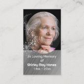 In liefdevolle herinnering Foto Gebed Kaart Visitekaartje (Voorkant)