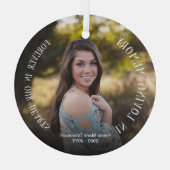 in liefdevolle herinnering | Foto Memorial Glass O Glas Ornament (Achterkant)