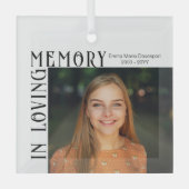 in liefdevolle herinnering | Foto Memorial Glass O Glas Ornament (Voorkant)