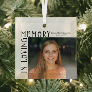 in liefdevolle herinnering   Foto Memorial Glass O Glas Ornament