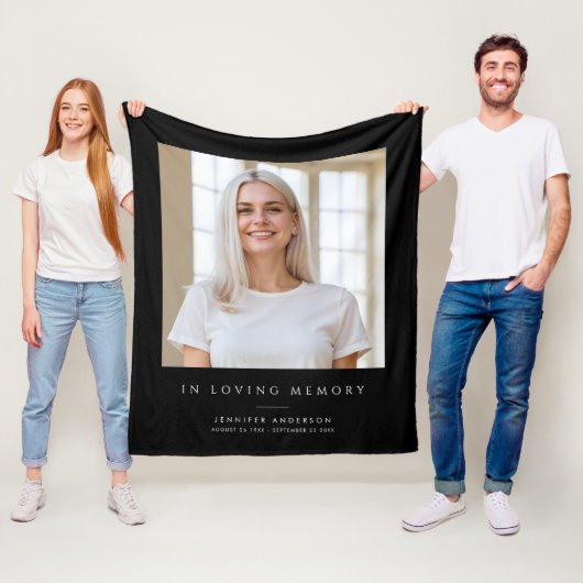 In liefdevolle herinnering Foto & Naam Memorial Fleece Deken (In situ)