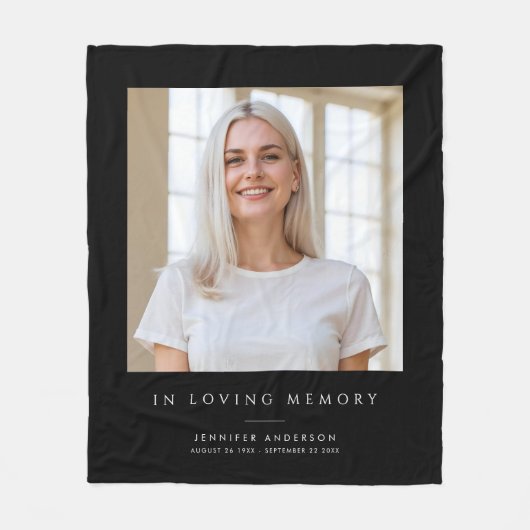 In liefdevolle herinnering Foto & Naam Memorial Fleece Deken (Voorkant)