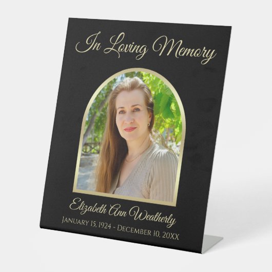 In liefdevolle herinnering Foto op zwart Reclamebord Met Voetstuk (Voorkant)