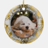 In liefdevolle herinnering | Foto Pet Memorial Fol Keramisch Ornament (Achterkant)