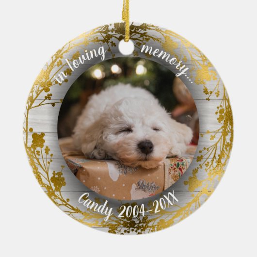 In liefdevolle herinnering | Foto Pet Memorial Fol Keramisch Ornament (Achterkant)