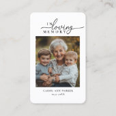 "In liefdevolle herinnering" Foto Rouwkaart Herden Visitekaartje (Voorkant)