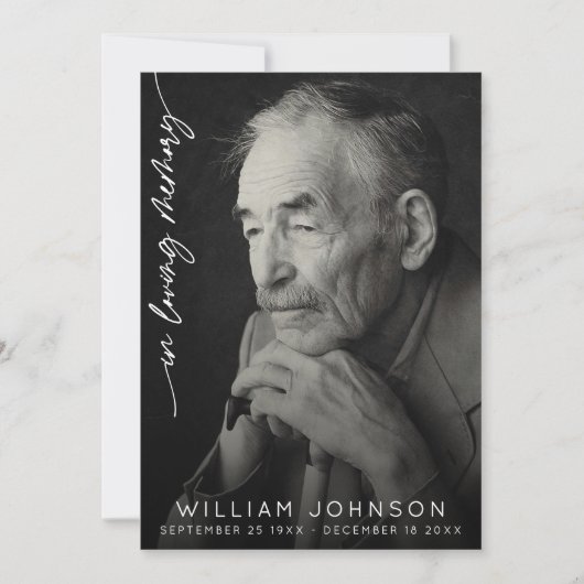 In liefdevolle herinnering Fotobegrafenis Kaart (Voorkant)