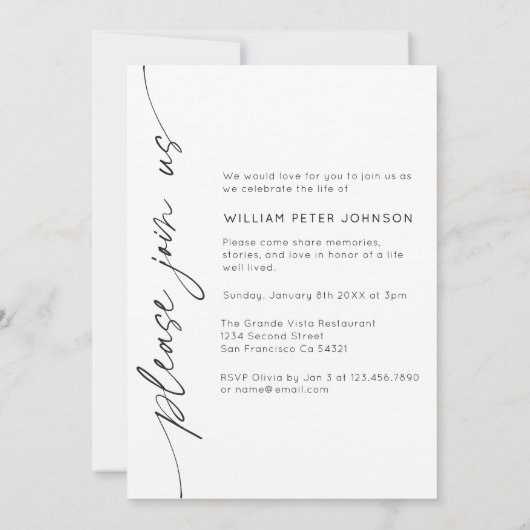 In liefdevolle herinnering Fotobegrafenis Kaart (Achterkant)