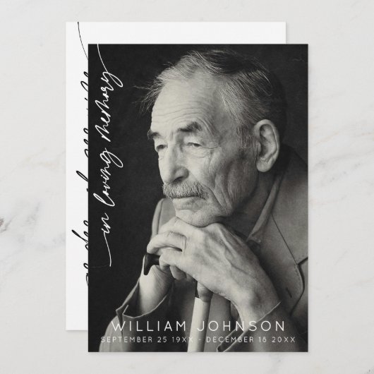 In liefdevolle herinnering Fotobegrafenis Programmakaart (Voorkant / Achterkant)