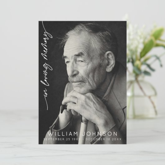 In liefdevolle herinnering Fotobegrafenis Programmakaart (Staand voorkant)