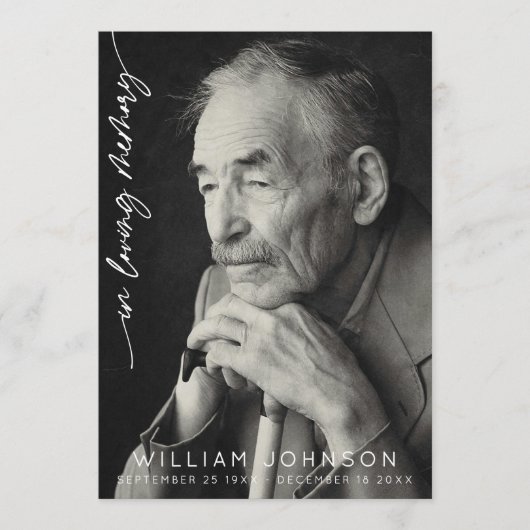 In liefdevolle herinnering Fotobegrafenis Programmakaart (Voorkant)