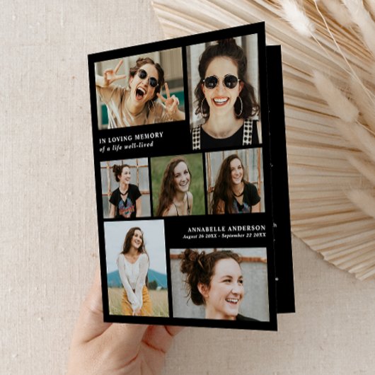 In liefdevolle herinnering Fotocollage Memorial / Programma