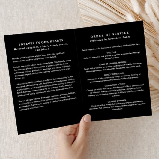 In liefdevolle herinnering Fotocollage Memorial / Programma