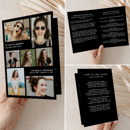 In liefdevolle herinnering Fotocollage Memorial / Programma