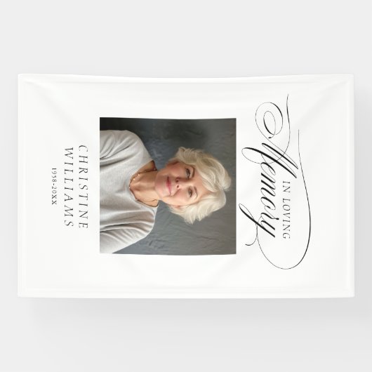 In liefdevolle herinnering!" Gedenkteken, naam, fo Spandoek (Horizontaal)