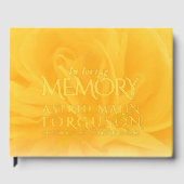 In liefdevolle herinnering geel rose gouden folie gastenboek (Voorkant)