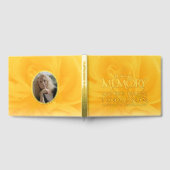 In liefdevolle herinnering geel rose gouden folie gastenboek (Volledig)