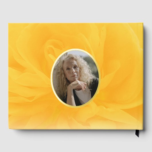 In liefdevolle herinnering geel rose gouden folie gastenboek (Achterkant)